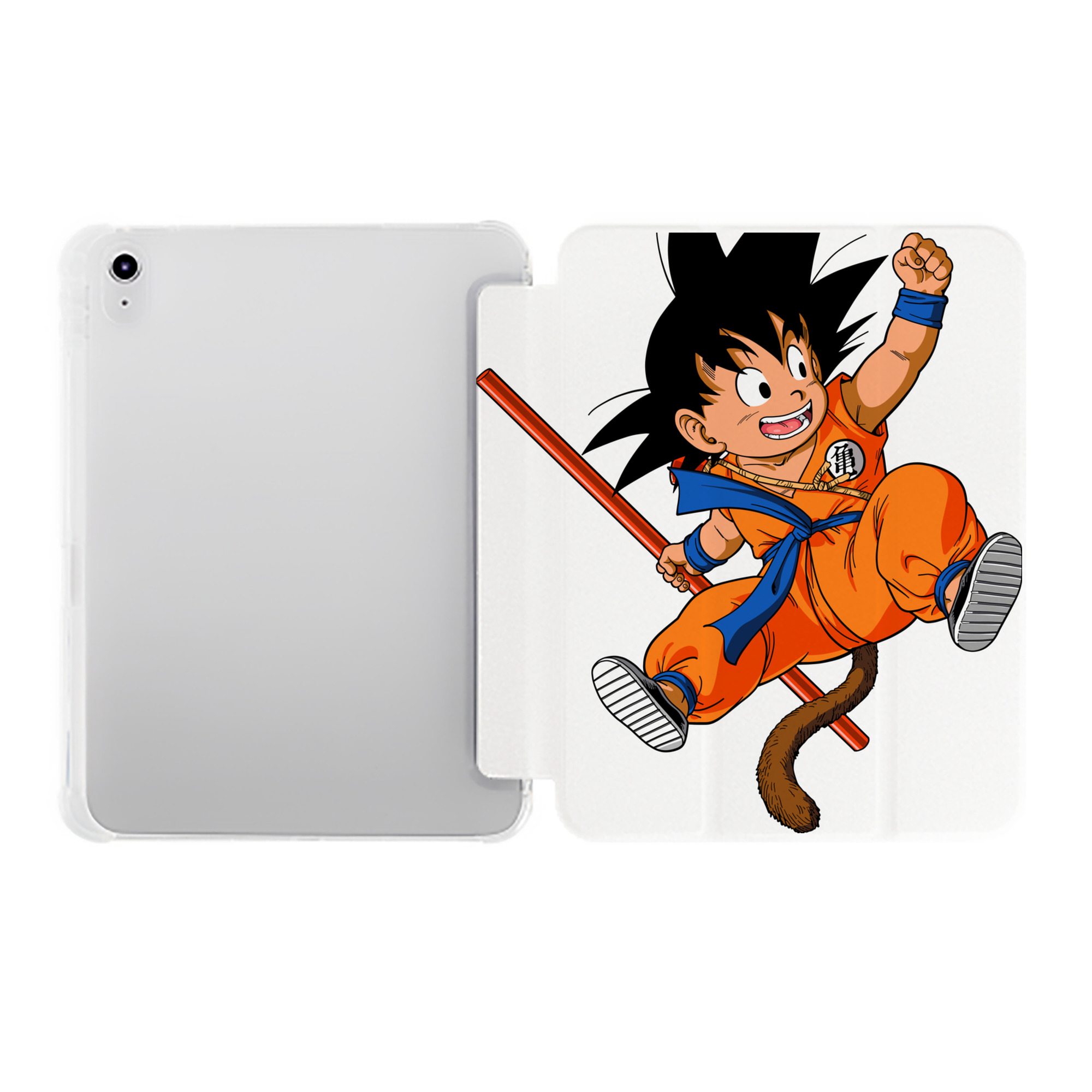 （画像用） ドラゴンボール 孫悟空（そん ごくう）Son Goku カカロット DRAGON BALL Kakarotto IPad ケース ペン収納付き 三つ折りスタンド PUレザー×シリコン 対応機種9.5/10.5/10.9インチ